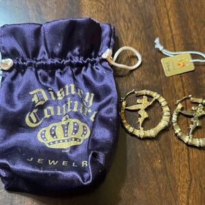 Disney Gold Tinker Bell Hoop Earrings